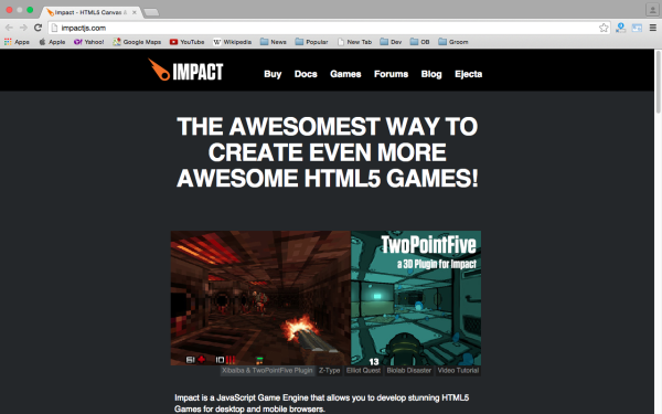 best HTML5 and javascript game engine libraries - impactjs