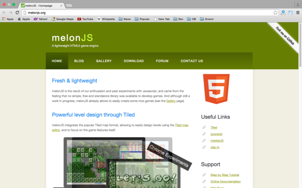 best HTML5 and javascript game engine libraries melonjs